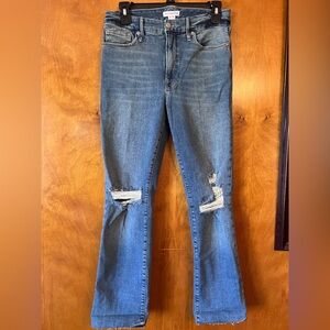 Good American Distressed Stright Leg Jeans Size 29/8